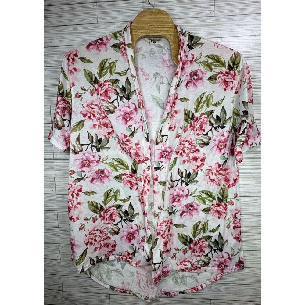 Show Me Your MuMu White Pink Floral Cover Up Open‎ Cardigan - One Size